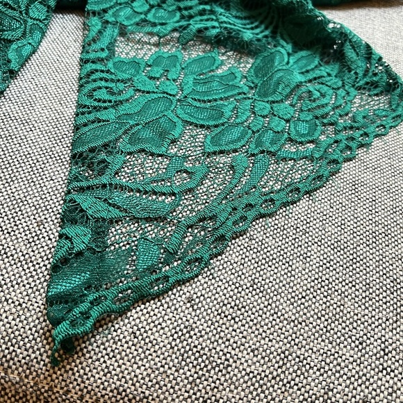 Forest Fairy Green Lace Vintage Blouse, Size: Large - Picture 16 of 17